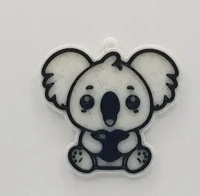 Koala Holding a Heart Keychain