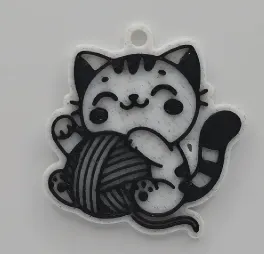 Cute Cat with Yarn Keychain